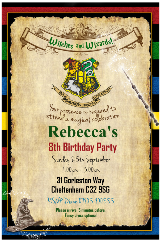 Harry Potter Personalised Invitations – Invitebay Invitations Business 